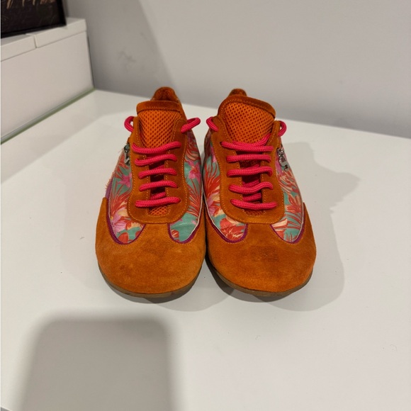 Versus Versace Shoes - Versus Versace  orange floral sneakers